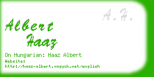 albert haaz business card